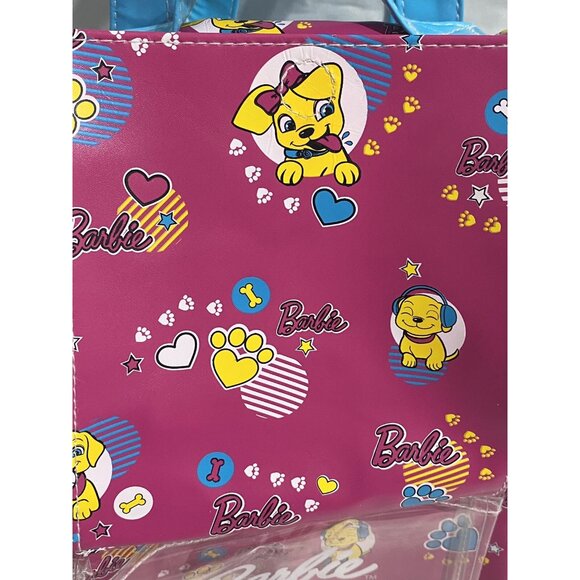 Mattel Barbie Purse Bag Kids Backpack Yellow Dog Carrier Blue Pink Vinyl - Picture 7 of 9